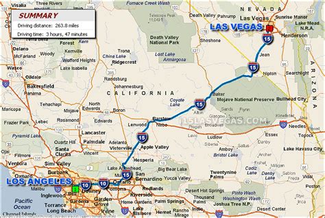 las vegas to la map